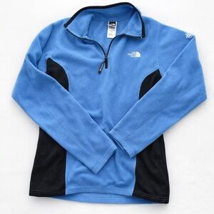 The North Face Blue Quarter Zip Fleece Pullover L